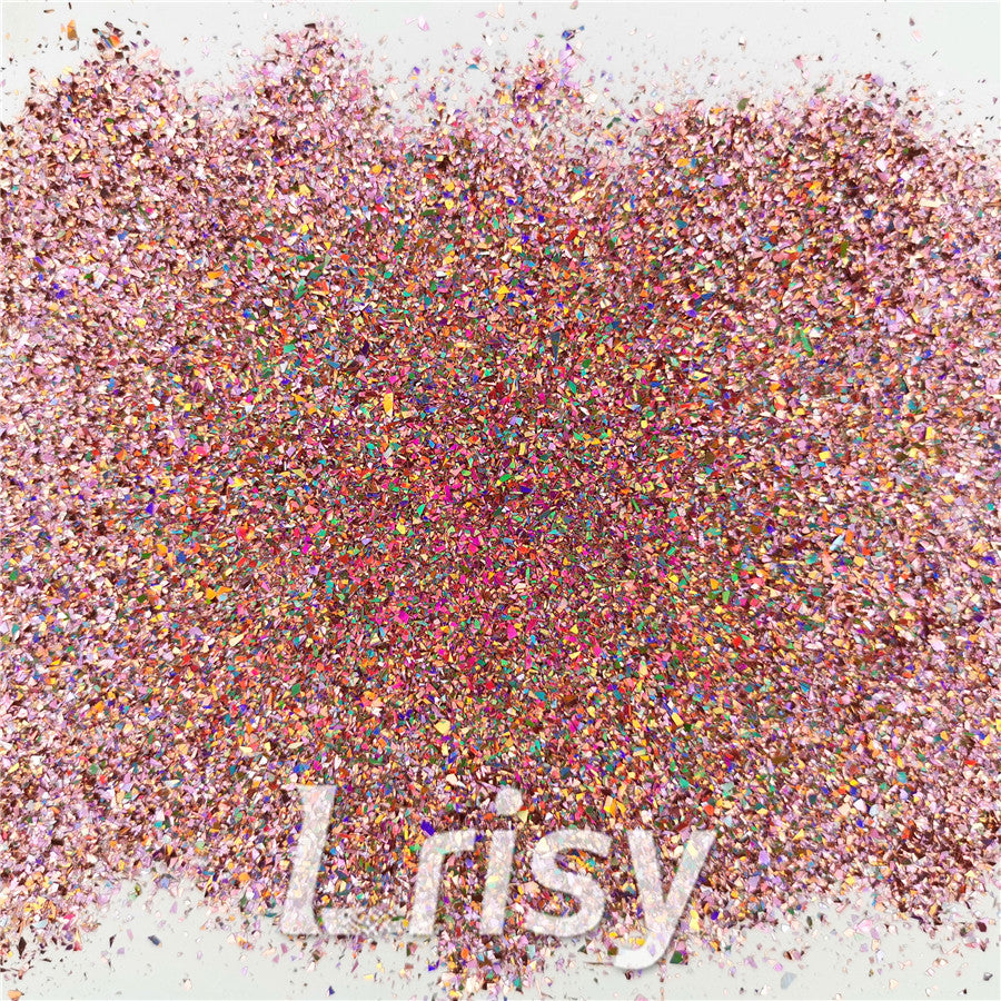 Holographic Hazy Pink Opa Cellophane Holo Shards Confetti Glitter Sprinkle Toppings LB0911 2x2