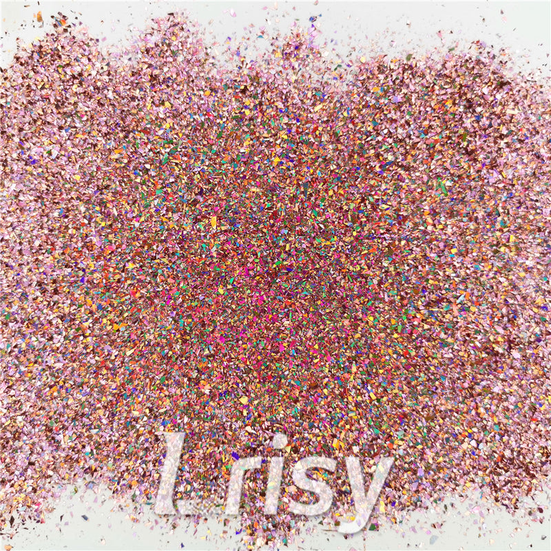 Holographic Hazy Pink Opa Cellophane Holo Shards Confetti Glitter Sprinkle Toppings LB0911 2x2