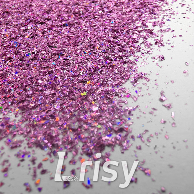 Holographic Pink Opa Cellophane Holo Shards Confetti Glitter Sprinkle Toppings LB0901 2x2