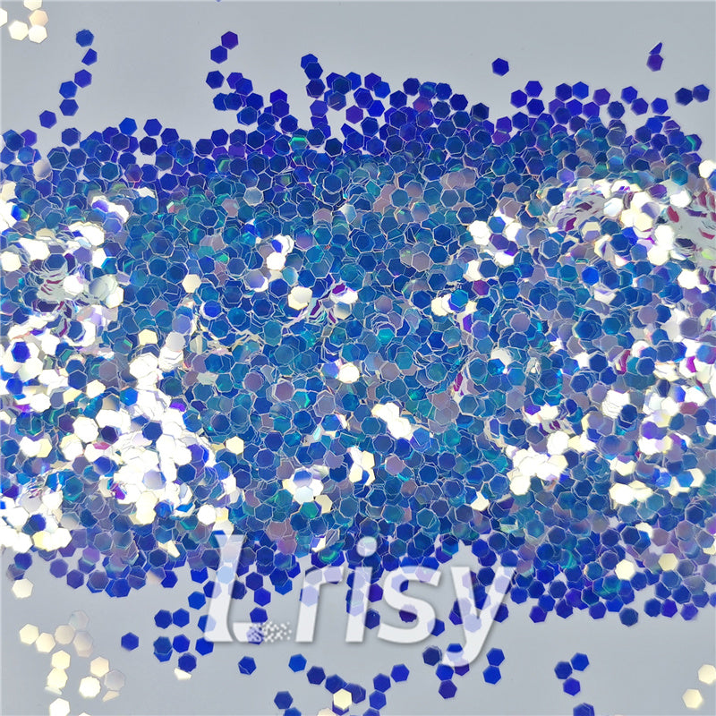 2.5mm Hexagon Shaped Dream Blue Iridescent Glitter FC-NIB