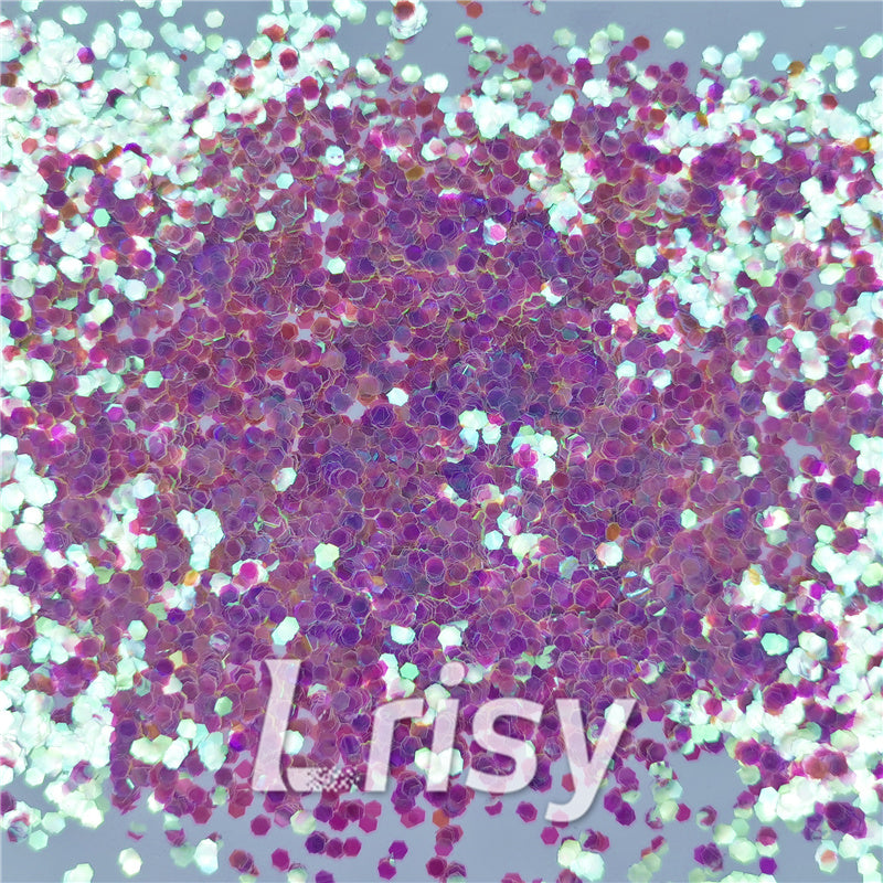 2.5mm Hexagon Shaped Dream Pink Iridescent Glitter FE-F322R
