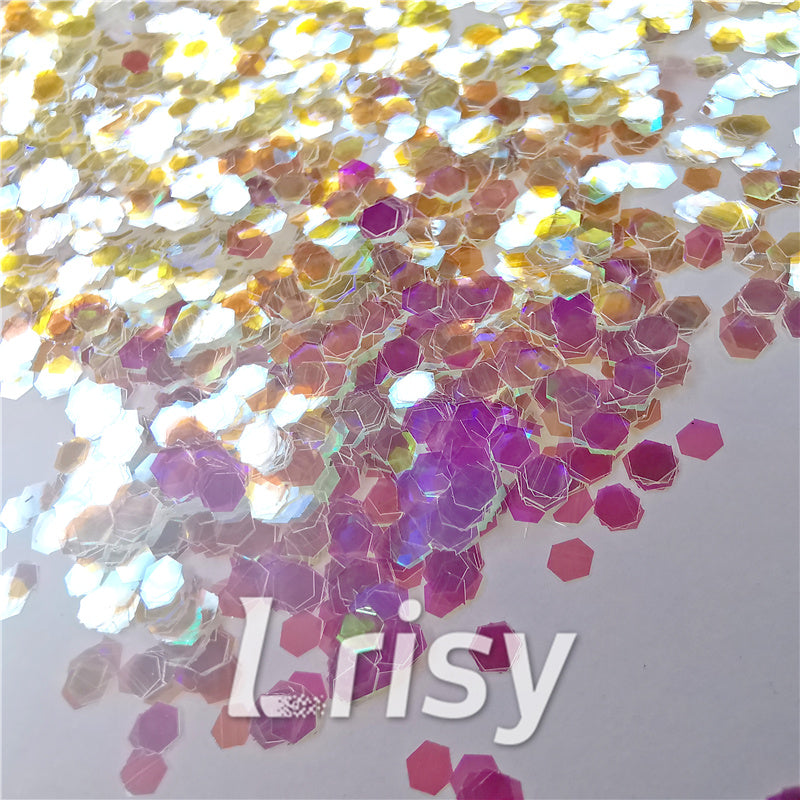 2.5mm Hexagon Shaped Dream Pink Iridescent Glitter FE-F322R