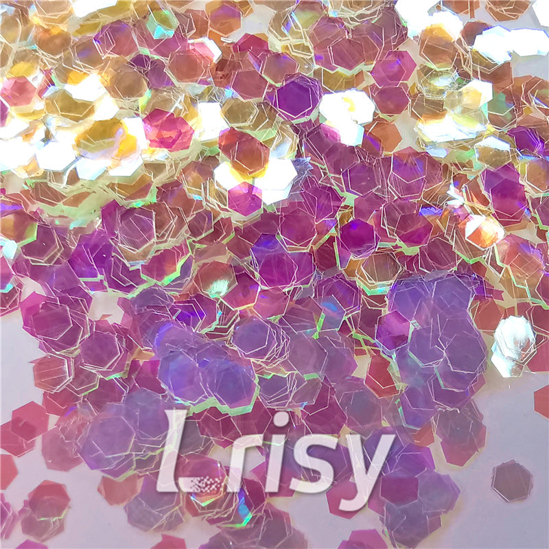 2.5mm Hexagon Shaped Dream Pink Iridescent Glitter FE-F322R