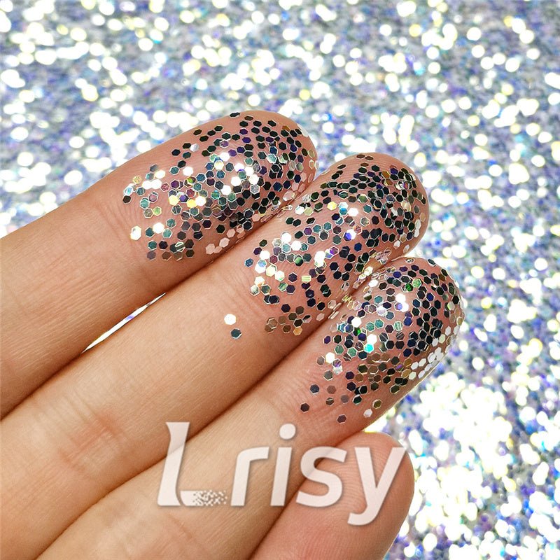 1mm Hexagon Shaped Iridescent Chunky Glitter FE-F321A