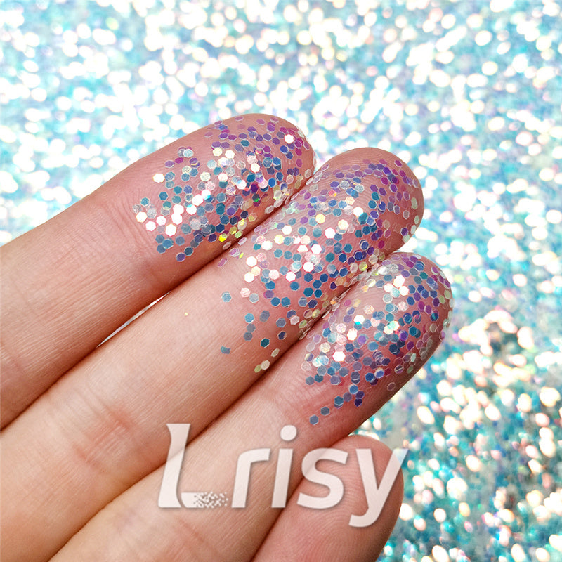 1mm Hexagon Shaped Iridescent Chunky Glitter FC321