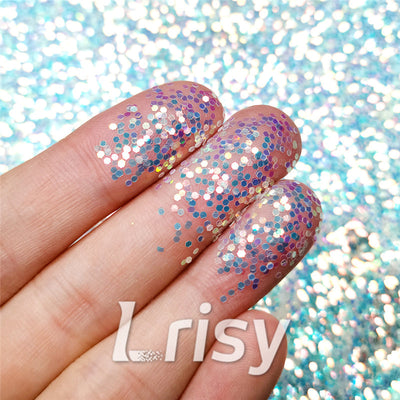 1mm Hexagon Shaped Iridescent Chunky Glitter FC321