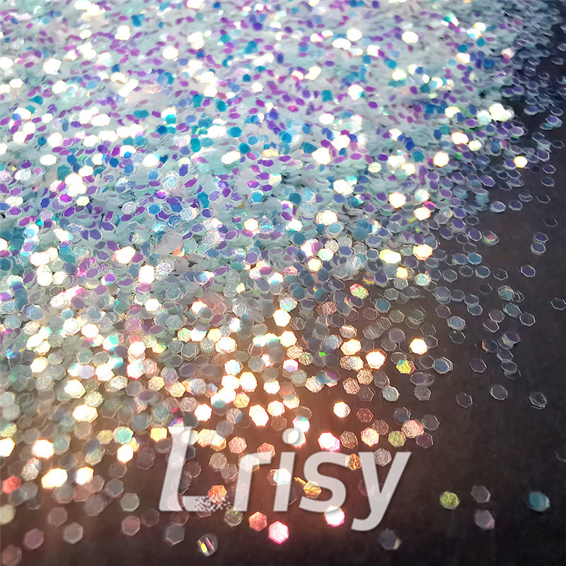 1mm Hexagon Shaped Iridescent Chunky Glitter FC321