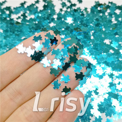 6mm Turtles Shaped Sky Blue Glitter B0711