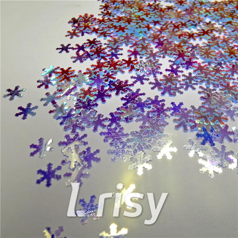 6mm Snowflake Shaped Royal Blue Iridescent Glitter FE-F321A