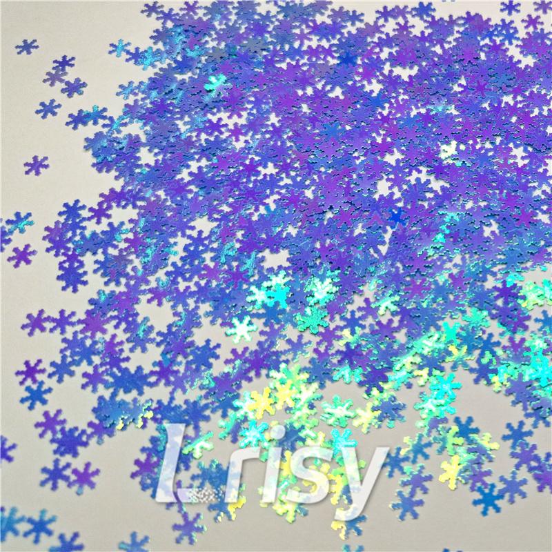 6mm Snowflake Shaped Dream Sky Blue Iridescent Glitter C011R