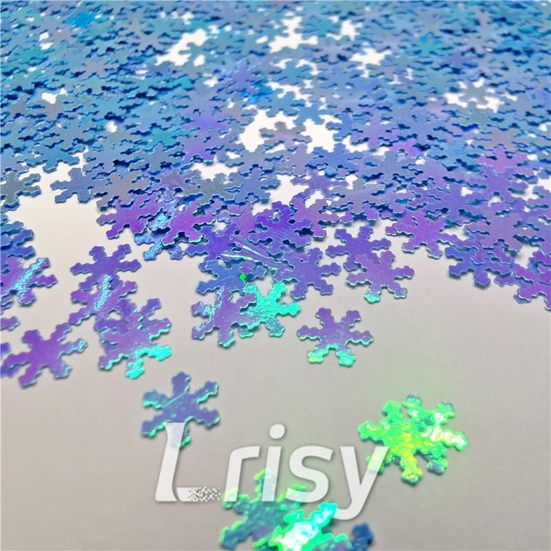 6mm Snowflake Shaped Dream Sky Blue Iridescent Glitter C011R