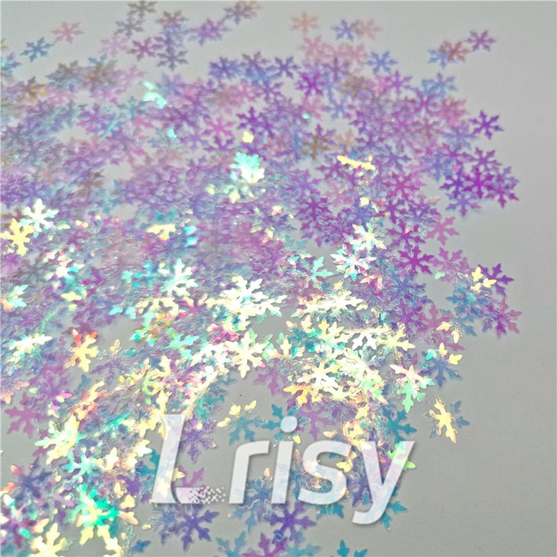 9mm Snowflake Shaped Iridescent Glitter C004