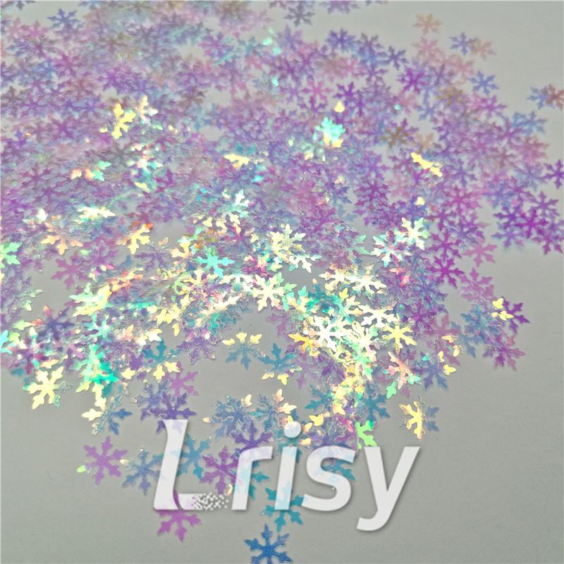 9mm Snowflake Shaped Iridescent Glitter C004