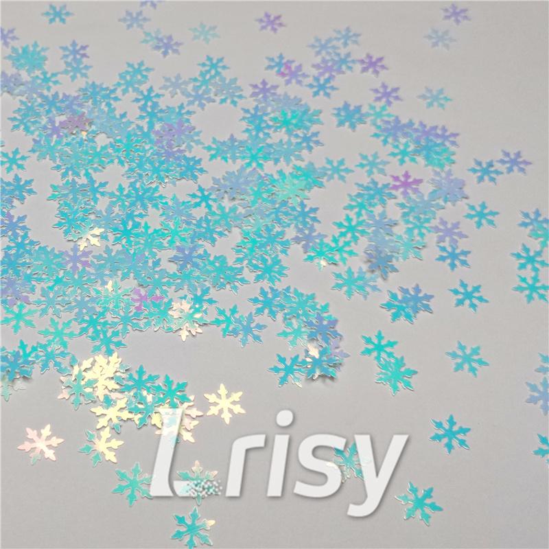 9mm Snowflake Shaped Iridescent Glitter C021R