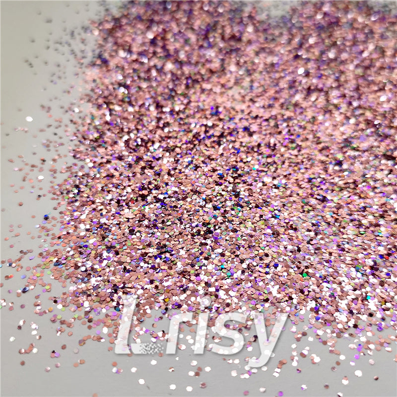 0.8mm Hexagon Cosmetic Grade Holographic Light Pink Glitter SLG005