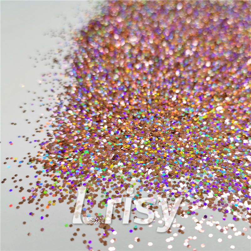 0.8mm Hexagon Cosmetic Grade Holographic Pink Glitter SLG006