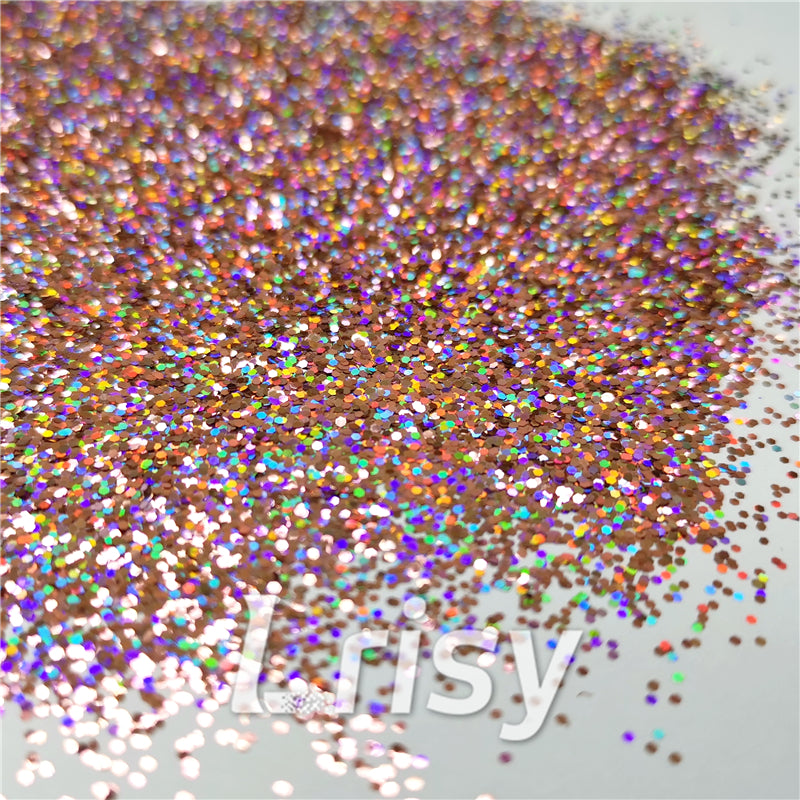 0.8mm Hexagon Cosmetic Grade Holographic Pink Glitter SLG006