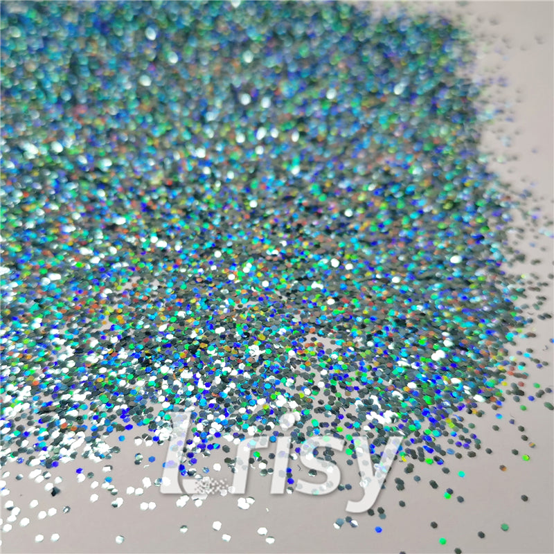 0.8mm Hexagon Cosmetic Grade Holographic Sky Blue Glitter SLG009