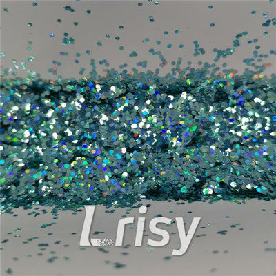 0.8mm Hexagon Cosmetic Grade Holographic Sky Blue Glitter SLG009