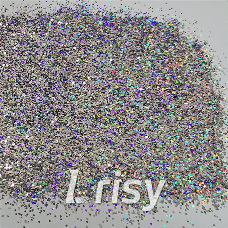 0.8mm Hexagon Cosmetic Grade Holographic Silver Glitter SLG001