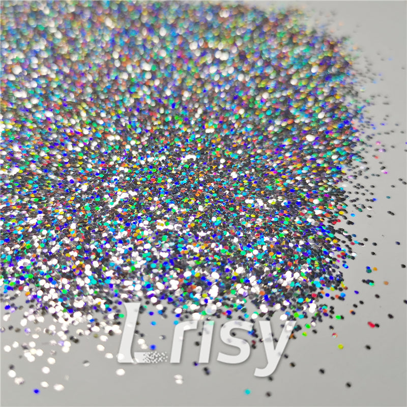 0.8mm Hexagon Cosmetic Grade Holographic Silver Glitter SLG001