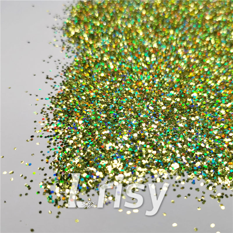 0.8mm Hexagon Cosmetic Grade Holographic Grass Green Glitter SLG007