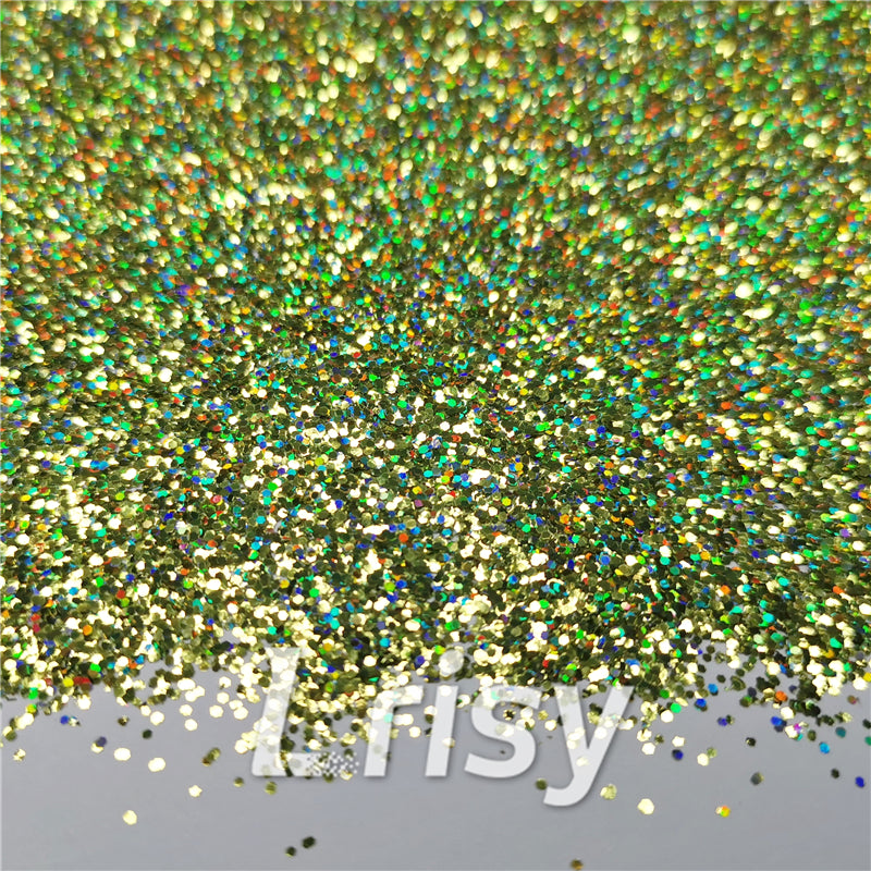 0.8mm Hexagon Cosmetic Grade Holographic Grass Green Glitter SLG007