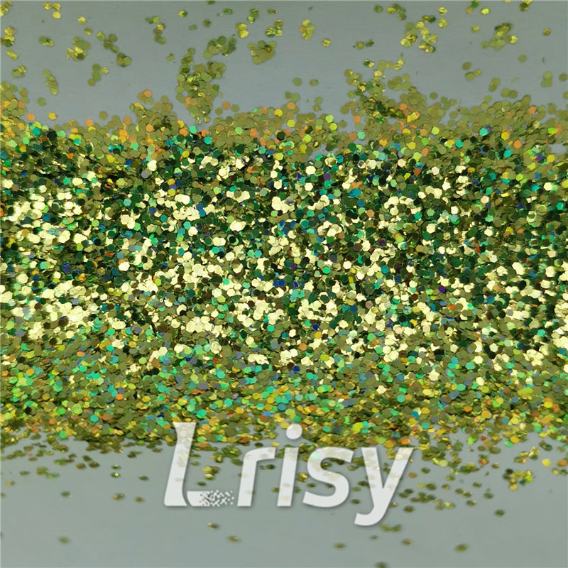 0.8mm Hexagon Cosmetic Grade Holographic Grass Green Glitter SLG007