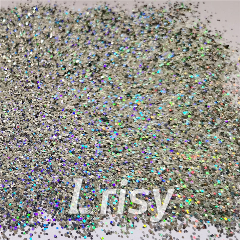 0.8mm Hexagon Cosmetic Grade Holographic Gray Glitter SLG011