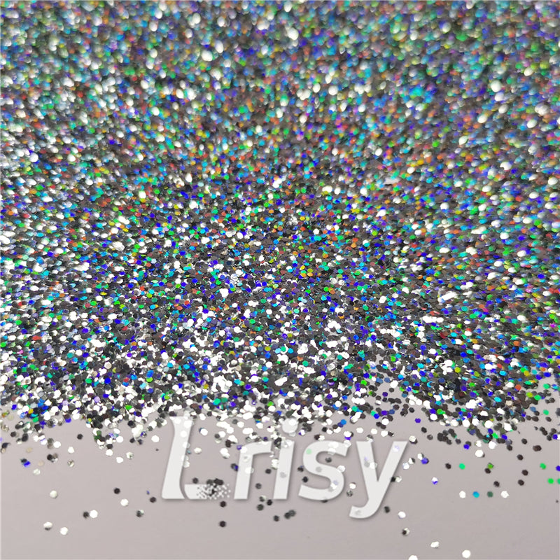 0.8mm Hexagon Cosmetic Grade Holographic Gray Glitter SLG011