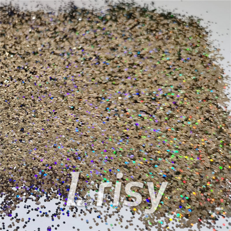 0.8mm Hexagon Cosmetic Grade Holographic Brown Glitter SLG012