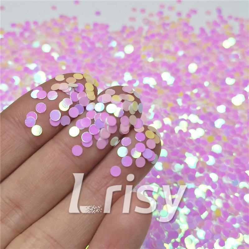 3mm Round Shapes Violet Glitter C003R