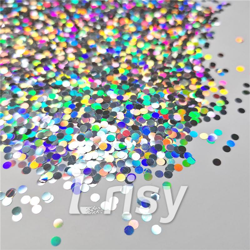 3mm Round Shapes Laser Silver Glitter LB0100