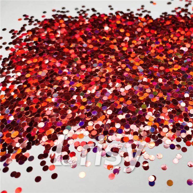 3mm Round Shapes Laser Red Glitter LB0300