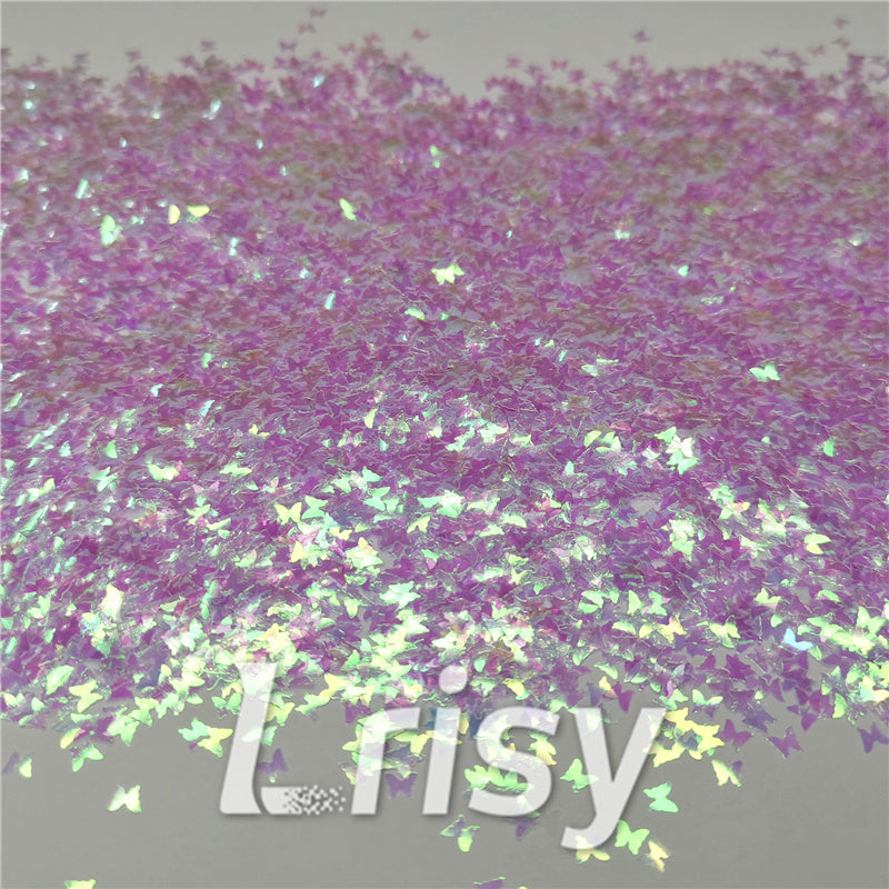 3mm Butterfly Shaped Iridescent Dream Blue Glitter C004