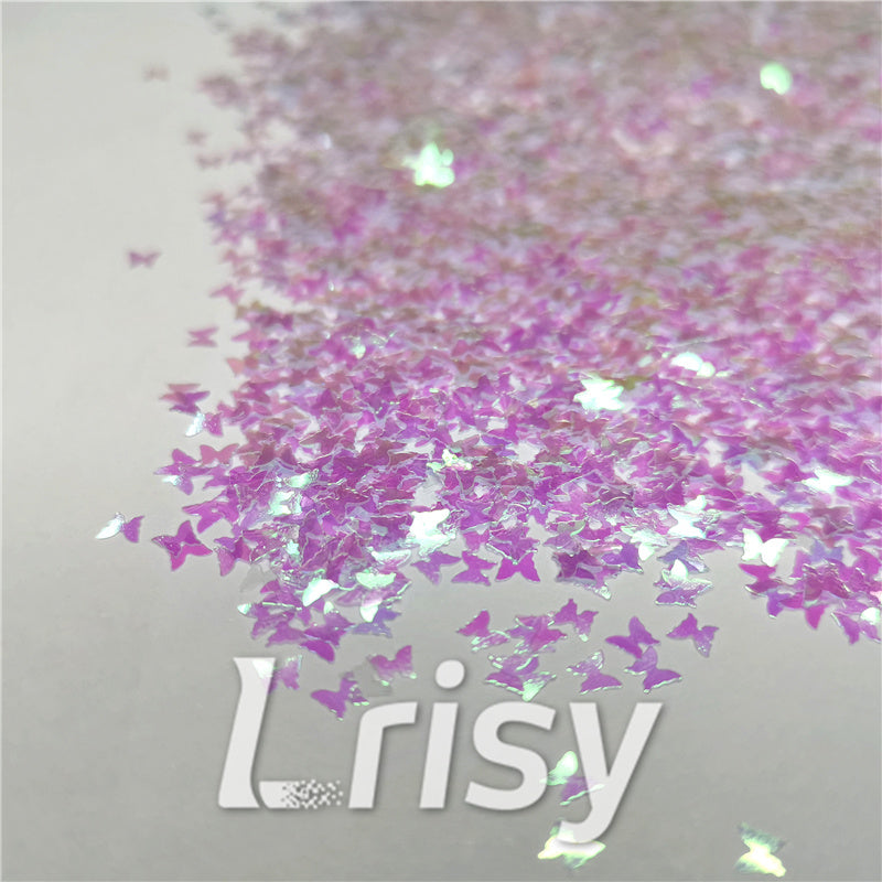 3mm Butterfly Shaped Iridescent Dream Blue Glitter C004
