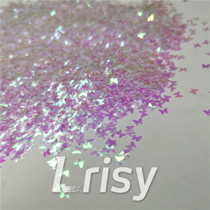 3mm Butterfly Shaped Iridescent Dream Blue Glitter C004