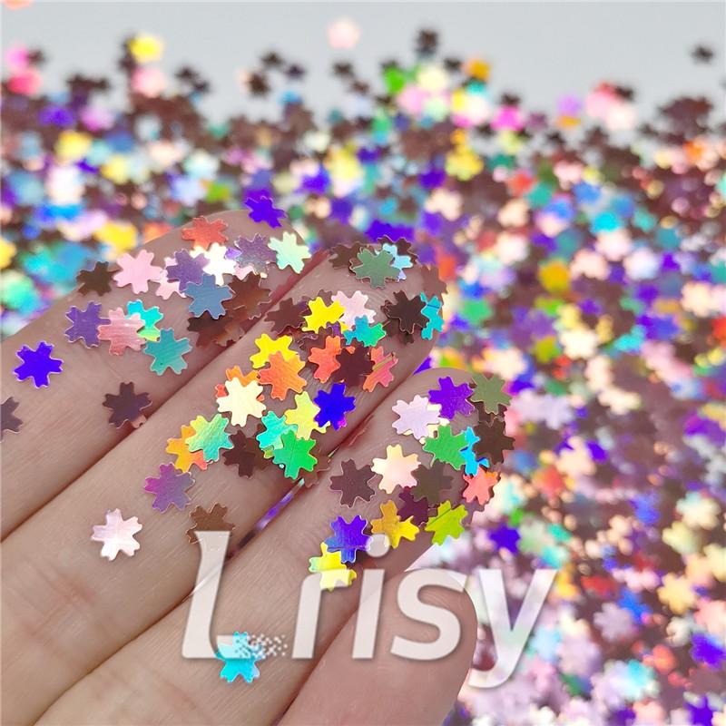 5mm Cherry Blossoms (Sakura) Shaped Holographic Hazy Pink Glitter LB0911