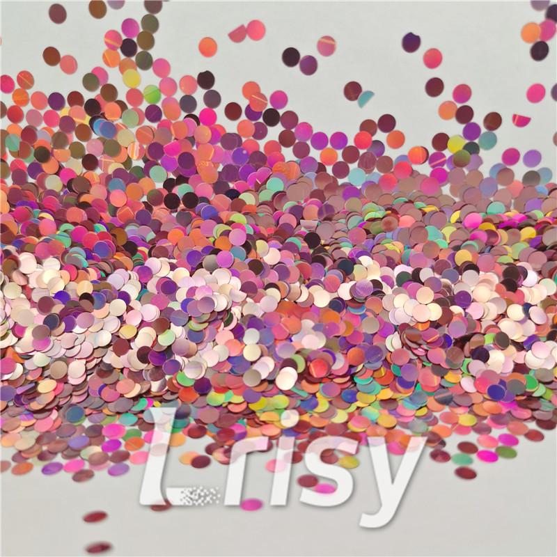 3mm Round Shaped Holographic Hazy Pink Glitter LB0911