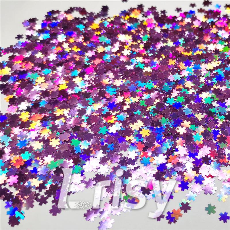 5mm Cherry Blossoms  (Sakura) Shaped Holographic Pink Glitter LB0901