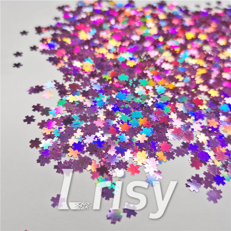 5mm Cherry Blossoms  (Sakura) Shaped Holographic Pink Glitter LB0901
