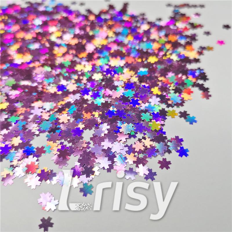 5mm Cherry Blossoms  (Sakura) Shaped Holographic Pink Glitter LB0901