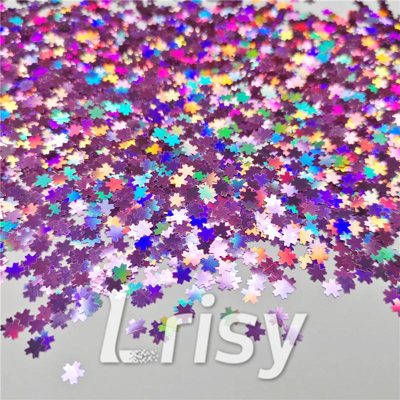 5mm Cherry Blossoms  (Sakura) Shaped Holographic Pink Glitter LB0901