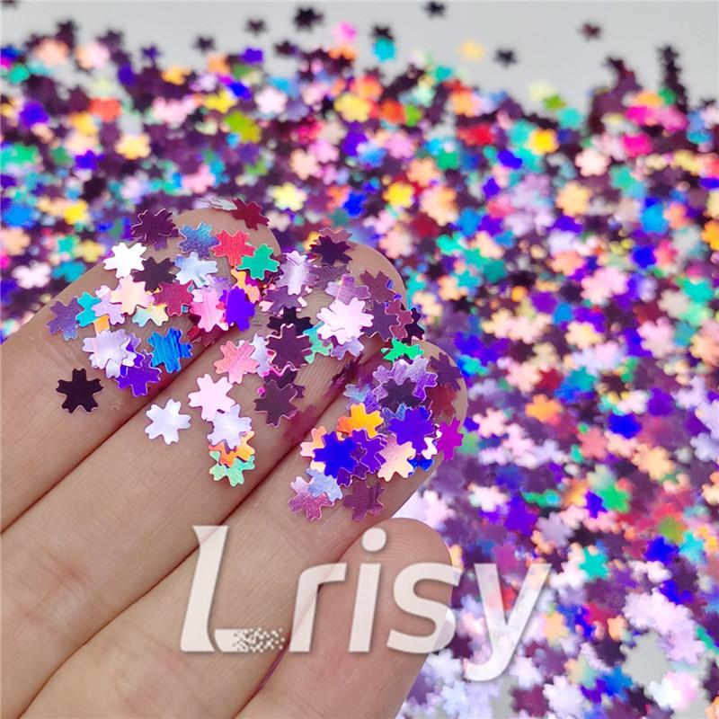 5mm Cherry Blossoms  (Sakura) Shaped Holographic Pink Glitter LB0901
