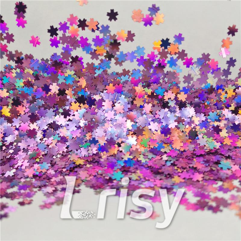 5mm Cherry Blossoms  (Sakura) Shaped Holographic Pink Glitter LB0901