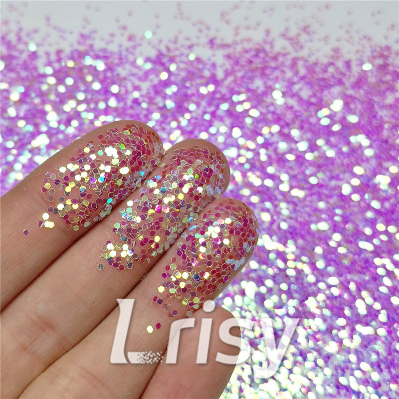 1mm Hexagon Shaped Iridescent Purple Chunky Glitter LC-F322R