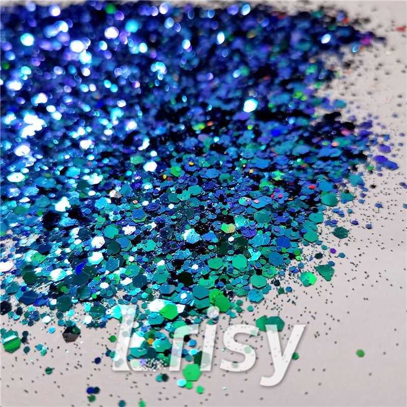 Mixed Hexagon Phantom Iridescent Glitter XLL010A