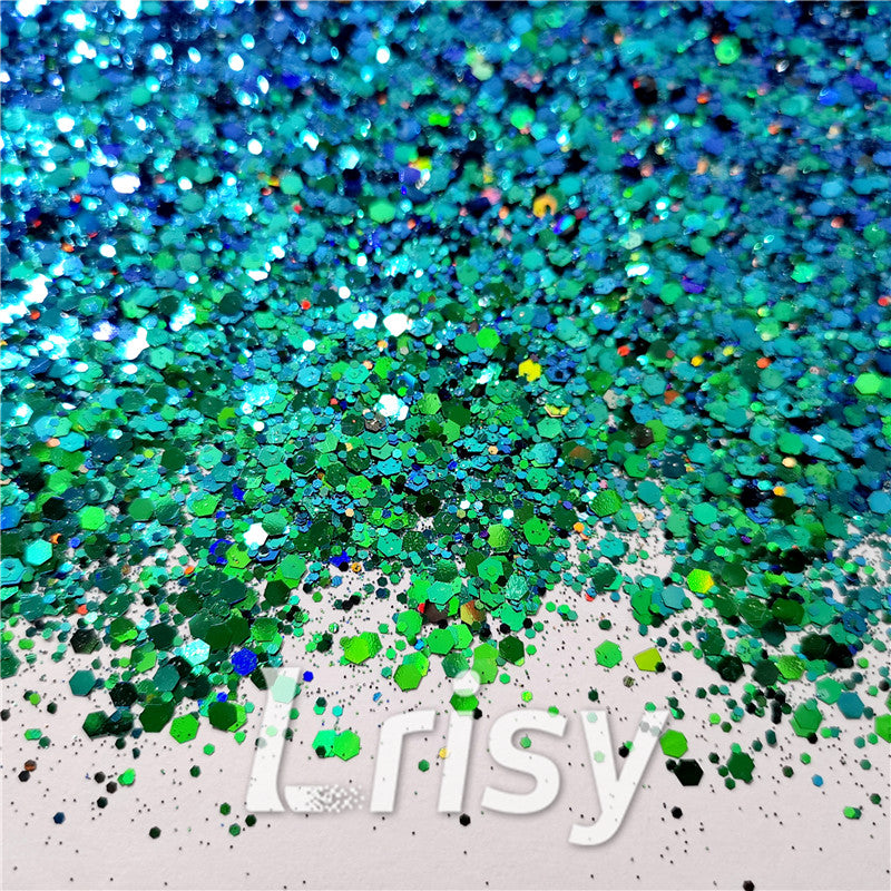 Mixed Hexagon Phantom Iridescent Glitter XLL010A