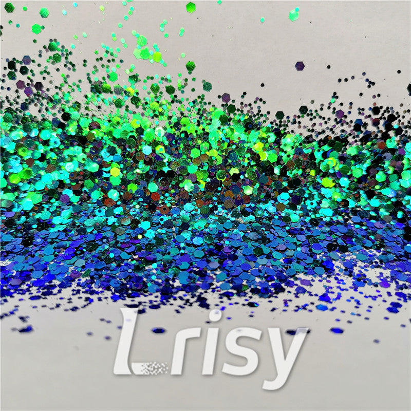 Mixed Hexagon Phantom Iridescent Glitter XLL010A