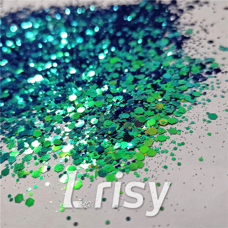 Mixed Hexagon Phantom Iridescent Glitter XCC209D